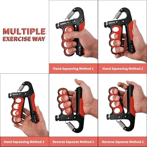 WLIKKS Grip Strength Trainer 2 Pack - Adjustable 11-220Lbs (5-100KG) with Auto Counter, Hand Grip Strengthener, Forearm Exerciser for Athletes, Musicians, Gym, Home, Injury Rehab