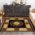 thumbnail image 5 of Formal Medallion Border Ultra-Soft Indoor Area Rug or Runner, 5' x 5', Coffee by Blue Nile Mills, 5 of 6