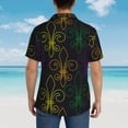 thumbnail image 6 of Disketp Hawaiian Shirts For Men,Mardi Gras Carnival Print Mens Casual Short Sleeve Button Down Shirts Beach Shirt, 6 of 8