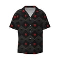 thumbnail image 5 of Daiia Red Poker Men's Linen Shirts Short Sleeve Casual Shirts Button Down Shirt for Men Beach Summer Wedding Shirt-3X-Large, 5 of 6