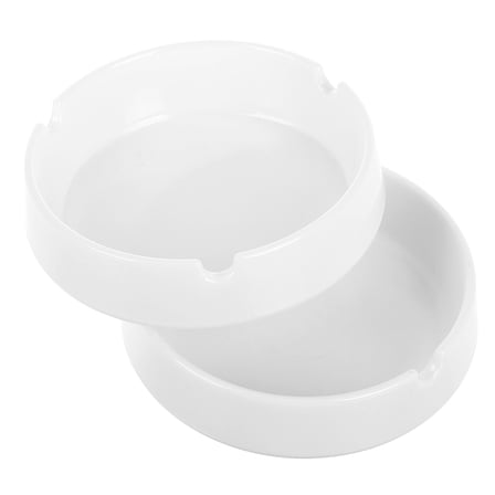 SOPOTUTU White Plastic Ashtray for Outdoor Use Sleek Design Easy to Clean Ample Capacity 2pcs