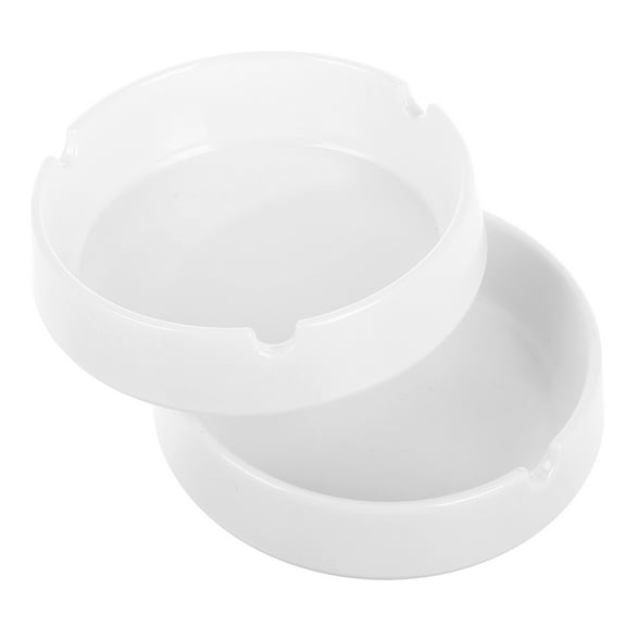 SOPOTUTU White Plastic Ashtray for Outdoor Use Sleek Design Easy to Clean Ample Capacity 2pcs