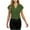 Army Green, variant on Women's V-Neck Blouse, Short Sleeve Poplin Shirt, Button Down Top for Women, Tailored Fitted Shirt for Work Office and Casual Wear, Lightweight Wrinkle Resistant Fabric