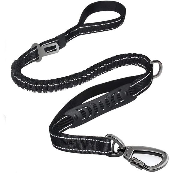 Heavy Duty Dog Leash for Large Dogs up to 150lbs, 4-6 Ft Shock Absorbing Bungee Leash with 2 Padded Handles