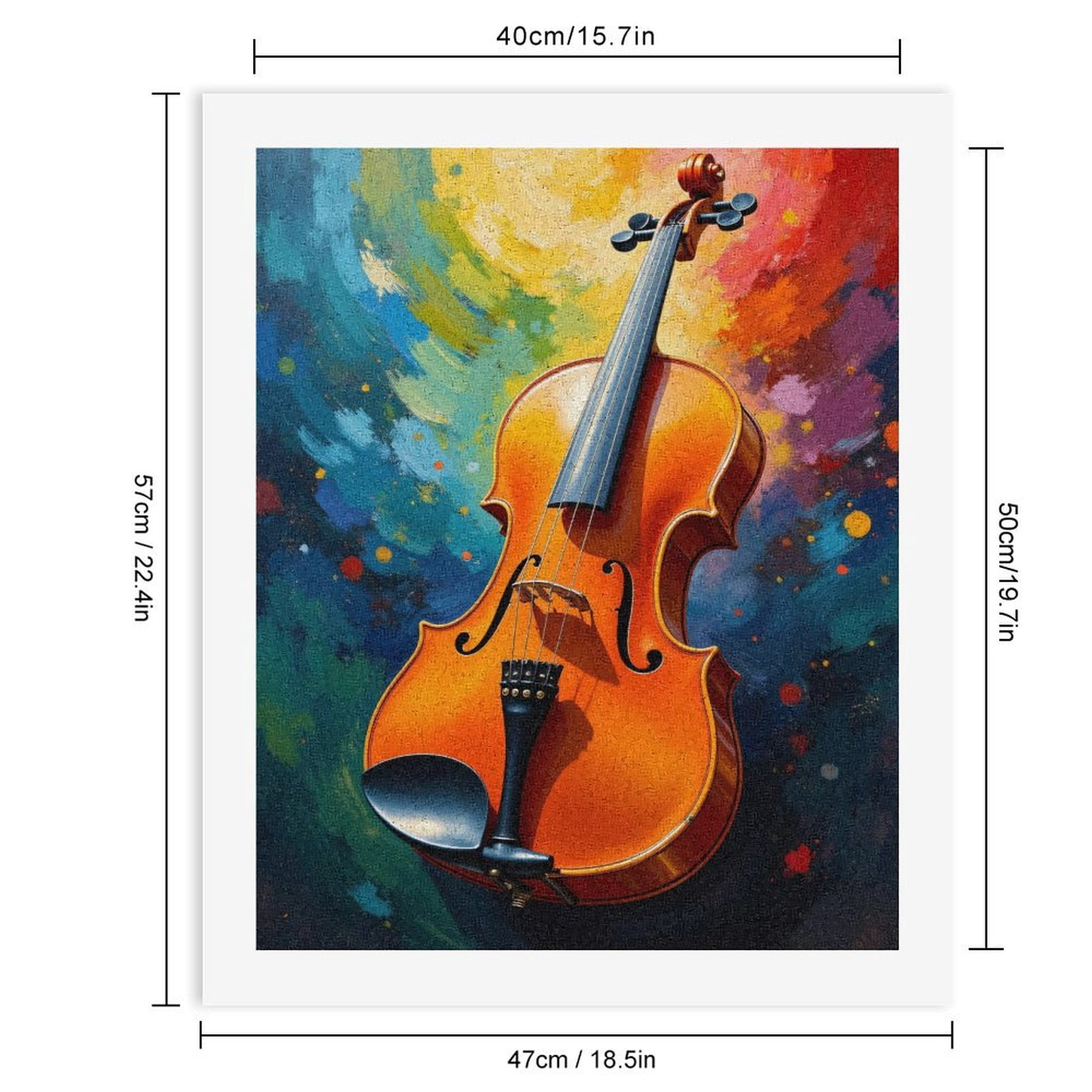 Paint by Numbers Kit for Adults, Vibrant Violin Abstract Canvas Art Paint by Numbers, Easy Paint by Numbers Kit for Adults Beginner, DIY Adult Paint by Number Kits on Canvas, Home Decor