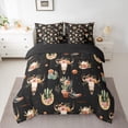 thumbnail image 2 of Feelyou Tribal Western Boot Bedding Comforter Set 7pcs for Kids, Rustic Gothic Sheep Skull King Bedding Sets, Cactus Botanical Reversible Bed Sheets, Breathable Home Decor, 2 of 8