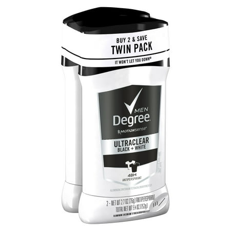 Degree Men UltraClear Black+White Antiperspirant Deodorant, 2.7 oz, Twin
