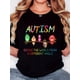 thumbnail image 1 of Camiseta Básica para Mujer Verano TranspirableWomen's T-shirt, "AUTISM Five Colorful Birds" print, retro minimalist fashion, round neck, casual and comfortable, sports short-sleeved T-shirtFather's, 1 of 6