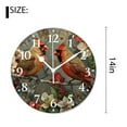 thumbnail image 2 of 14 Inch Wall Clock Battery Operated Silent Clock Decorative for Office, Kitchen, Outdoor, Living Room，Two Cardinals Chic, 2 of 4