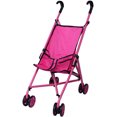thumbnail image 3 of Cochecito para muñecas Precious Toys rosa intenso y negro con rueda giratoria, 3 of 12