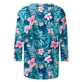thumbnail image 5 of Jsaierl 3/4 Sleeve Tops for Women Summer Round Neck Shirts Trendy Print Ladies Blouses Workout Loose Fit Tunic Top S-5XL, 5 of 6