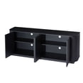 thumbnail image 4 of Noble House Harding Sideboard TV Stand, Wooden Striped Storage Buffet Cabinet, for Kitchen, Bedroom & Entryway, Black, 4 of 11