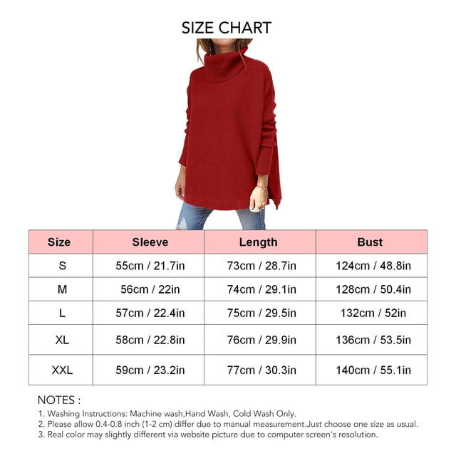 Suéter De Cuello Alto De Gran Tamaño Para Mujer, Suéter Con Manga De Murciélago, Diseño De Jersey, Manga De Murciélago, Amplia Aplicabilidad Para Mujer Para El Día A Día ANGGREK Otros