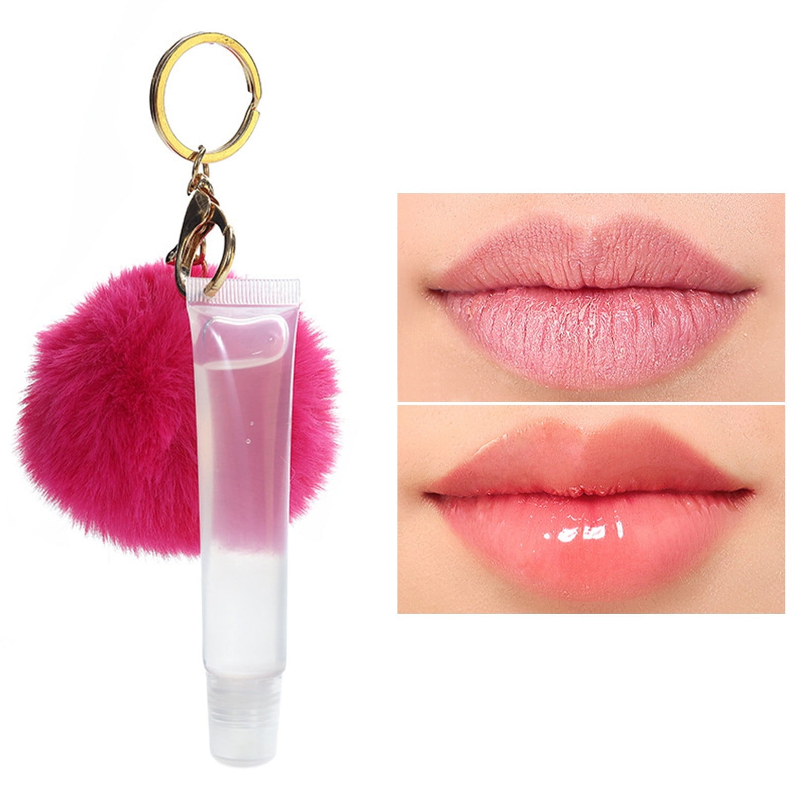 Lip Gloss Fruit Flavo Color Hair Ball Lip Gloss Mirror Face Dudu