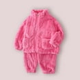 thumbnail image 2 of REDARER Winter Girls Pajama Two Piece Outfit Cozy Flannel Thermal Loungewear for Toddler and Kid Sleepwear,Kids Clothing,Size:0-1 Years, 2 of 3