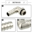 thumbnail image 4 of Adaptador de manguera de latón de 90 grados para automóvil universal, 10 mm de 3/8" a macho G1/4" BSP BSPT tono plateado, 4 of 7