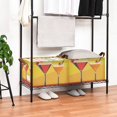 thumbnail image 3 of Yayeee Foldable Storage Basket for Shelves with Handles Set of 2 Waterproof Cloth Bins, Orange Cocktails, 3 of 7