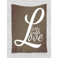 thumbnail image 1 of Live Laugh Love Tapestry, Words Live Laugh Love on Halftone Worn out Style Background, Wall Hanging for Bedroom Living Room Dorm Decor, 40W X 60L Inches, Brown White Pale Brown, by Ambesonne, 1 of 2