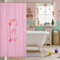 thumbnail image 3 of Manfei Christmas Waterproof Shower Curtain 72Wx84L Ornament Bathroom Waterproof Shower Curtain, Pink V, 3 of 5