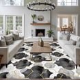thumbnail image 3 of 8'x10' Area Rugs, Black Geometric Moroccan Indoor Outdoor Area Rug for Living Room Bedroom, Abstract Art Grey Ombre Modern Washable Bathroom Rugs Kitchen Floor Carpet Mats Home Decor Aesthetic, 3 of 8