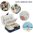 thumbnail image 5 of Joyero para mujer, pequeño organizador de viaje de cuero PU, caja de joyería portátil, caja de almacenamiento para anillos, pulseras, collares y aretes, 5 of 5