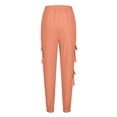 thumbnail image 5 of safuny Women's Skinny Cargo Cuff Pants Solid Retro Clothing Summer Mid Rise Comfy Trousers Fashion Casual Workout Orange L, 5 of 6