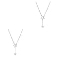 thumbnail image 1 of Sonducket Collar Estrella Diamantes de imitación Gargantillas Estilo simple Collares Mujeres Suministros Plata 2piezas Sonducket CBP352735, 1 of 6