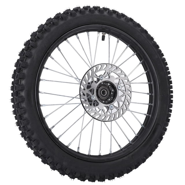 Front Wheel Rim Tire Replacement, High Strength Dirt Bike Front Wheel Assembly 17 Inch with Brake Rotor for Pit Dirt Bike