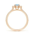 thumbnail image 2 of ANGARA Natural Floating Aquamarine Halo Ring with Diamond Accents in 14K Rose Gold for Women (Size-5mm) | March Birthstone, Birthday, Anniversary, Jewelry Gift for Women | Natural Aquamarine Ring, 2 of 8