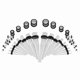 thumbnail image 1 of Kit de 36 dilatadores de orejas de acrílico de moda con forma de cono y anillo de estiramiento, con luminiscencia transparente, 1 of 14