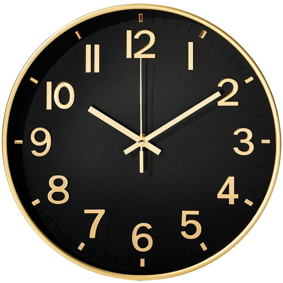 Sanmadrola Wall Clocks Battery Operated,12 inch Silent Non Ticking Modern Wall Clock for Living Room Bedroom Kitchen Office Classroom Decor Glass Front Blue