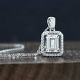 thumbnail image 5 of Gem Stone King 925 Sterling Silver White Moissanite Pendant Necklace for Women (2.80 Cttw, Emerald Cut 9X7MM, with 18 inch Silver Chain), 5 of 5