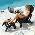thumbnail image 6 of FOOWIN Folding HDPE Adirondack Chair with 4 in 1 Cup Holder Tray Plastic Adirondack Chairs Weather Resistant Lawn Outdoor Firepit Chairs, Black, 6 of 9