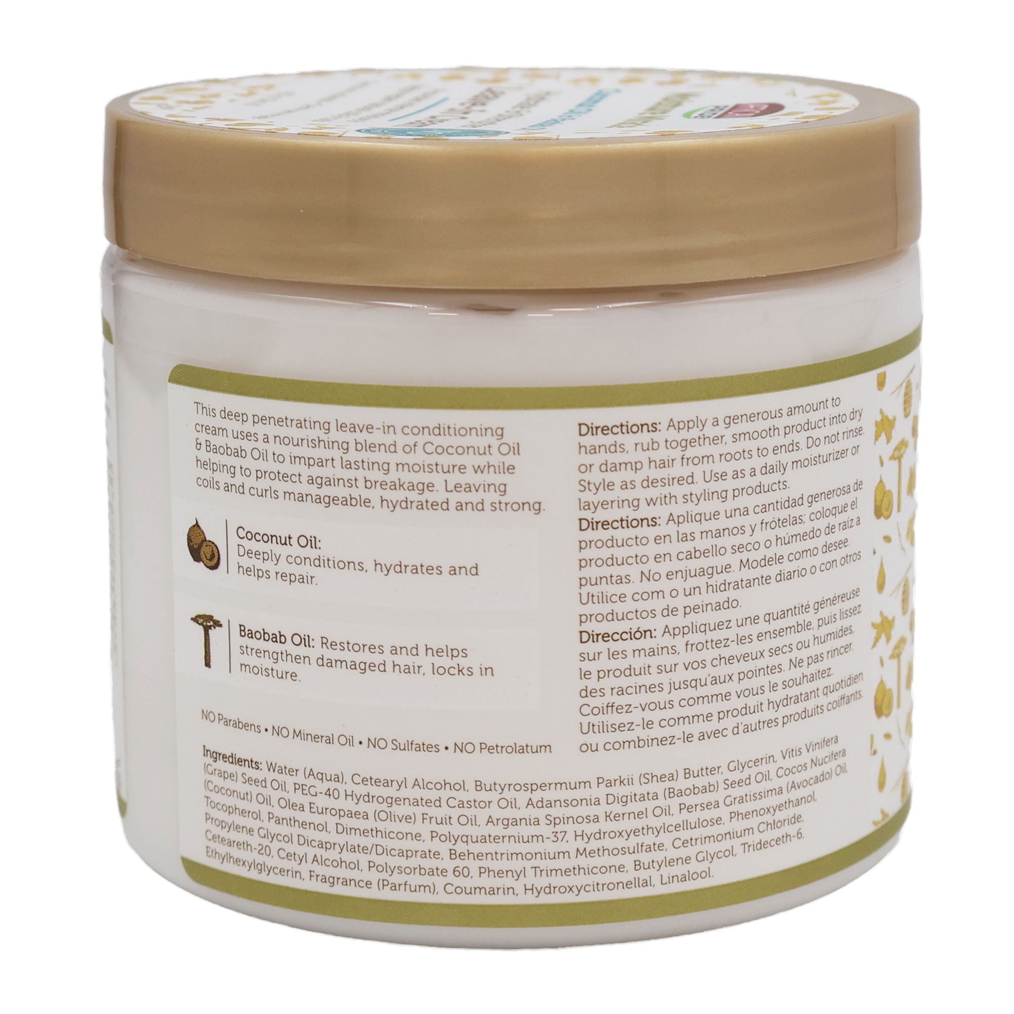 African Pride Moisture Miracle Leave-In Hair Cream 15 Oz., Pack of 3