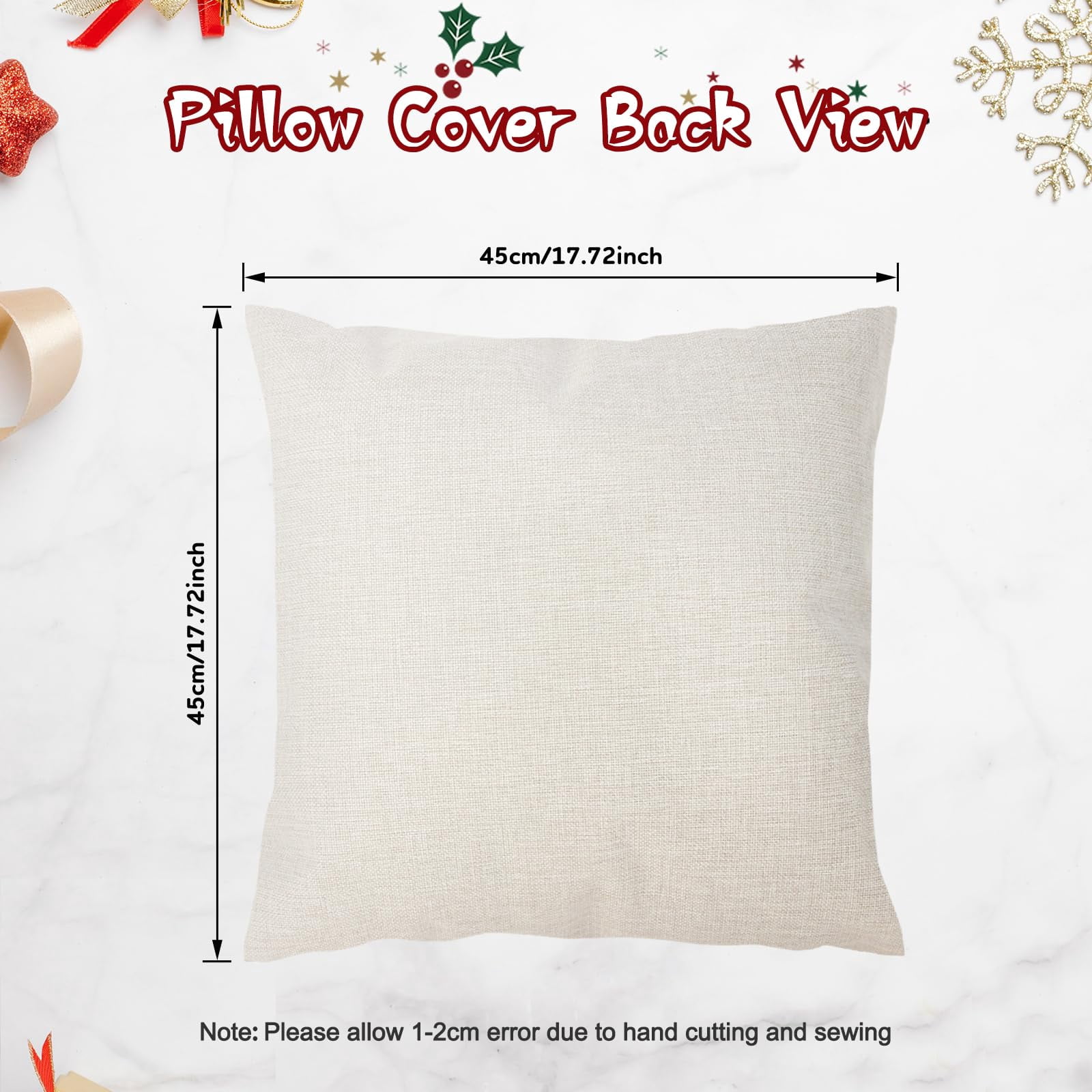 Qoosea Christmas Pillow Covers 18x18 Set of 4 Cute Xmas Tree Santa Graphic Throw Pillow Cases Linen Cushion Cover Christmas Decorations for Home Bed Couch