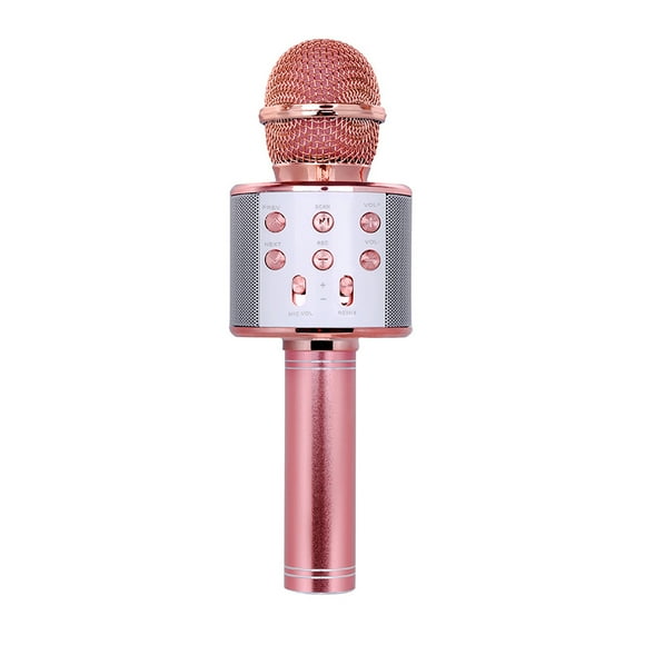 Professional Microphone Karaoke Speaker KTV Music Player Singing Recorder Handheld Microphone Rose Gold