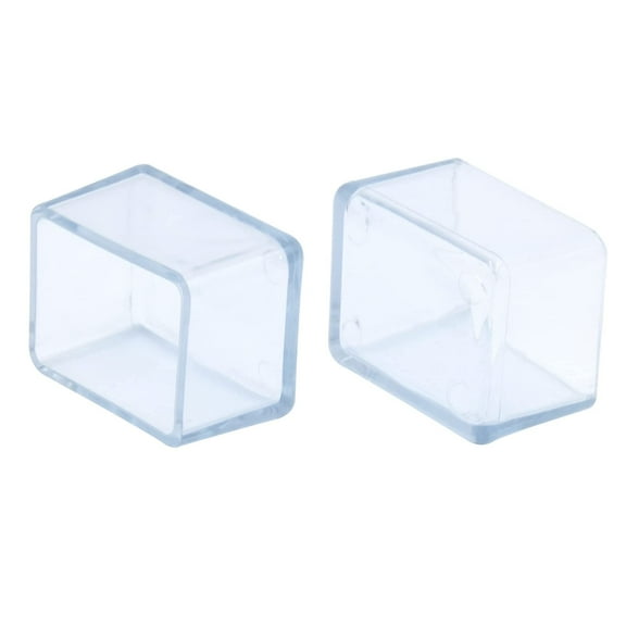 Flyshop 12PCS Chair Leg Caps PVC Furniture Floor Protectors Non-Scratch Rectangle Table Chair Leg Tips Caps, 1" x 1-1/2", 25 x 38mm, Transparent