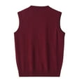 thumbnail image 4 of FINALGANG Men Sweater Vest Solid Color Sleeveless V Neck Knitted Vest Plain Pullover Tops Office Casual Daily Outdoor Wear Leisure Knitwear, 4 of 4