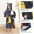 thumbnail image 3 of FORMRS Wearable Blanket Hoodie with Sleeves for Kids Cozy Flannel Sweatshirt, Halloween Colorful Ghosts, 3 of 7