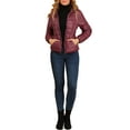 thumbnail image 2 of INSPIRE CHIC Women's Puffer Jacket Stand Collar Lightweight Hooded Zip Up Jacket XL Burgundy, 2 of 6