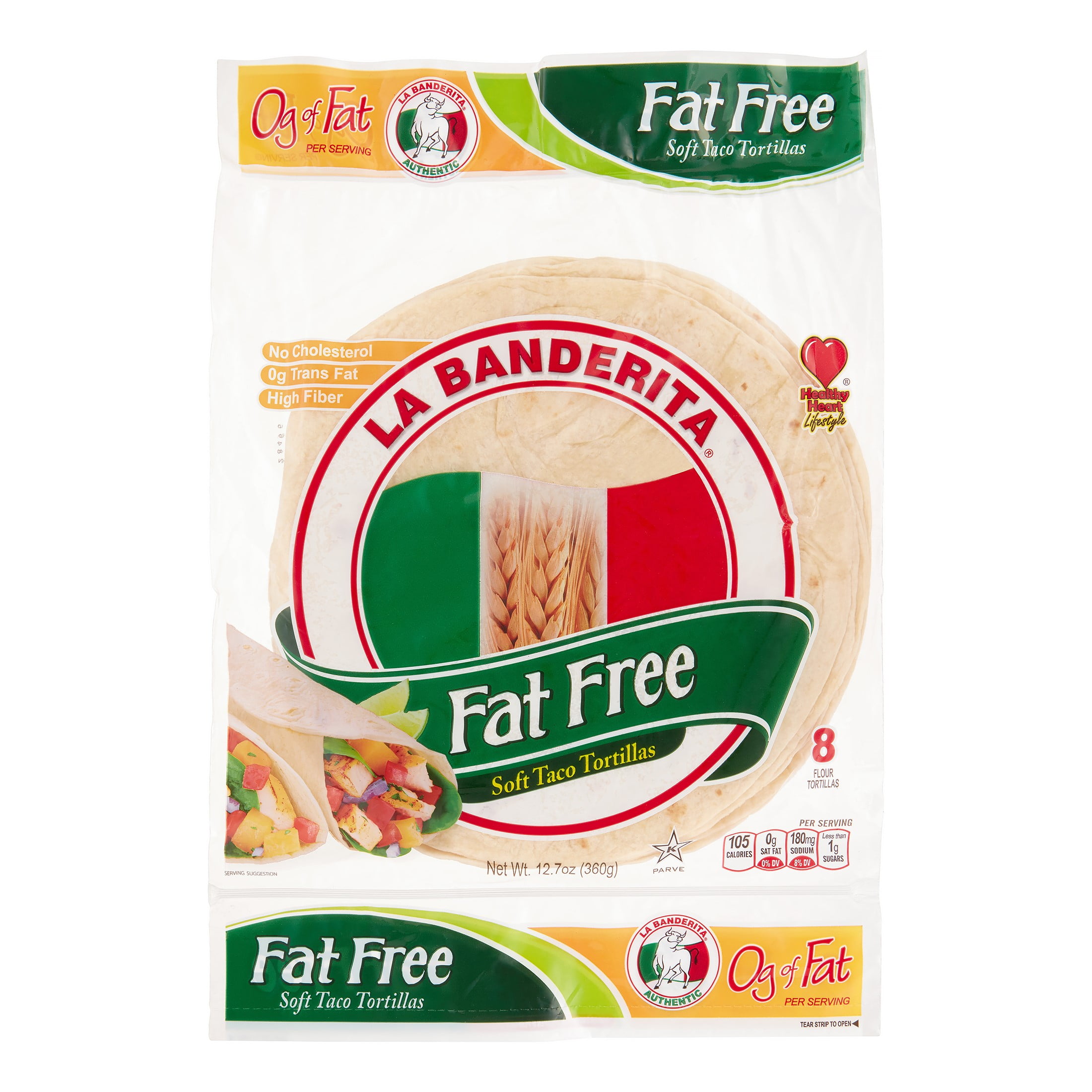 La Banderita Fat Free Tortillas, Soft Taco, 12.7 Oz