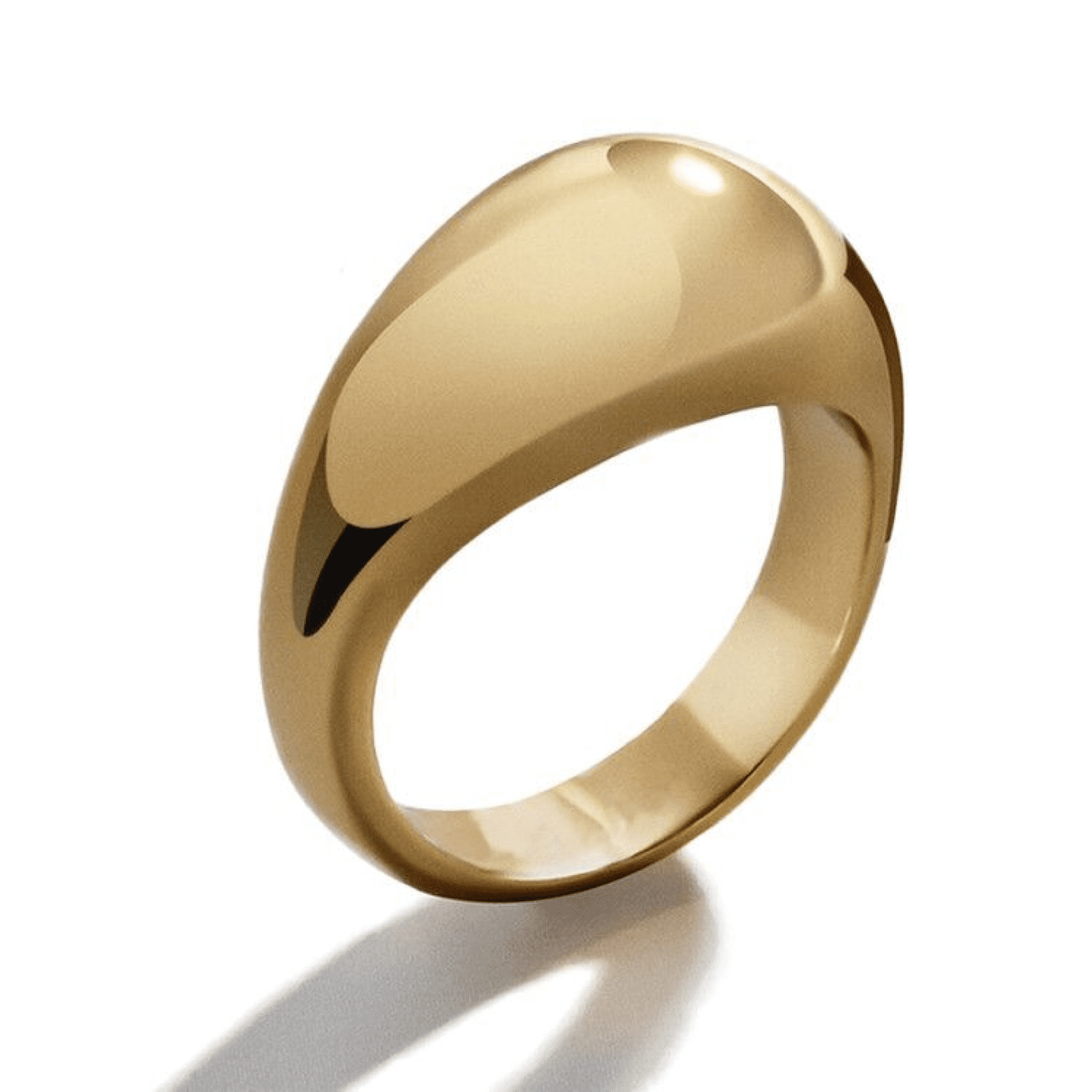 14K Real Solid Gold Dome Ring, Chunky Statement Ring For Women – JewelHeart