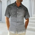 thumbnail image 2 of EHRWE Shirts For Men Male Shirt Short Sleeve Button Down Shirt Summer Beach Casual T Shirt Classic Fashion, 2 of 9