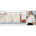 thumbnail image 5 of Womens Windbreaker Jacket Stand Collar Casual Lightweight Jackets Fall Winter Bomber Outerwear, 5 of 6