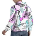 thumbnail image 4 of Bingfone Eiffel Tower And Hearts Men'S Drawstring Hoodie Long Sleeve Pocket Sweatshirts-Medium, 4 of 9