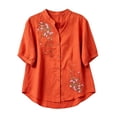 thumbnail image 4 of Shirts Tops for Women Solid Color V Neck Embroidered Casual Tank Top, 4 of 5