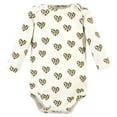 thumbnail image 4 of Hudson Baby Infant Girl Cotton Long-Sleeve Bodysuits, Leopard Hearts, 9-12 Months, 4 of 7