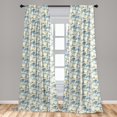 thumbnail image 4 of Ambesonne Vintage Summer Curtains, Lemons Branches Love, Pair of 28"x95", Pastel Brown and Cadet Blue, 4 of 4
