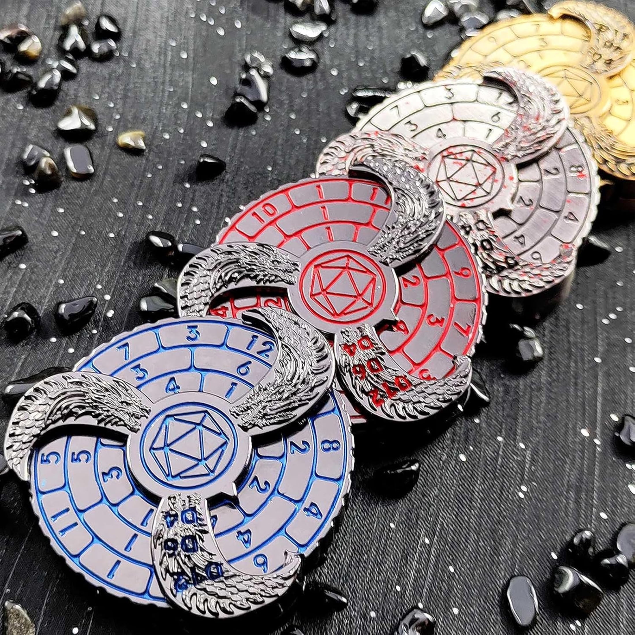 Spinning Mechanical Dice Spinner, Metal Polyhedral D&D Roulette Dice