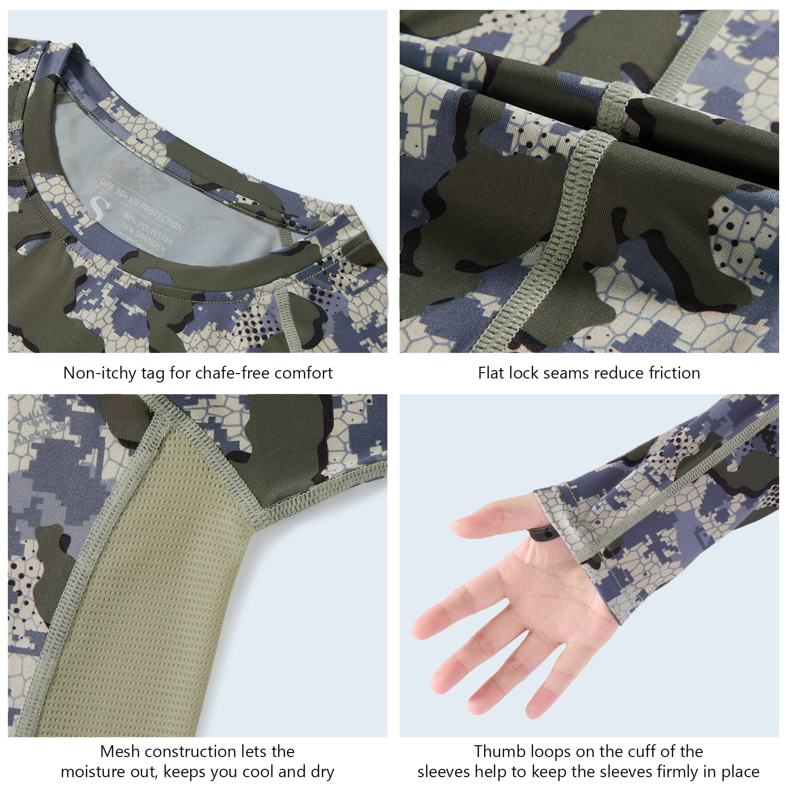 BASSDASH Women’s Camo Hunting Shirt Long Sleeve UPF 50+ Sun Protection Performance Tee fishing Hiking